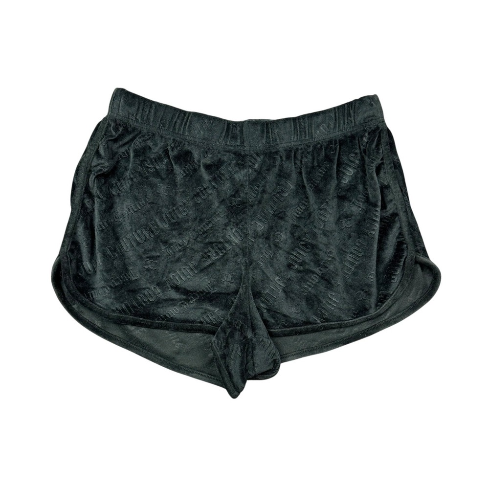 Juicy Couture Shorts Women Large Black Sleepwear‎ Velour Soft Y2K Style Lounge